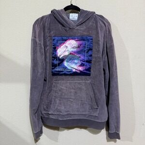 Urban Outfitters Velour Hoodie Pullover‎ Graphic Print Mens Medium